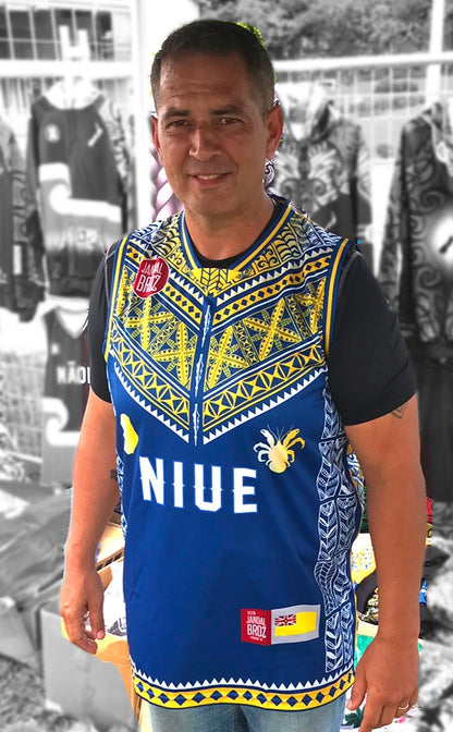 Basketball Singlet Niue Hiapo Blue V