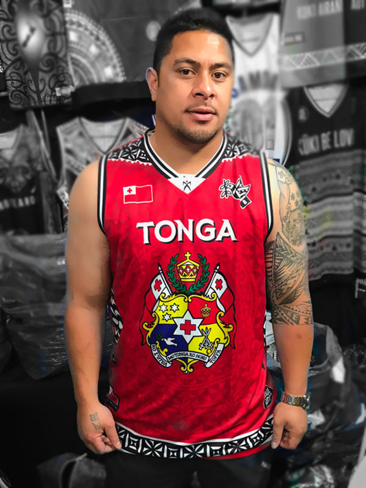 • Tonga Basketball Singlet Sila Red