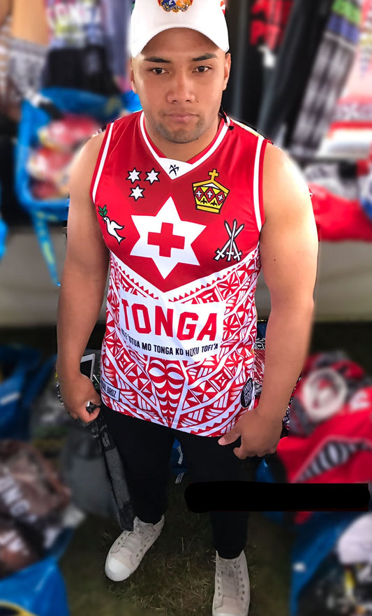 Basketball Singlet Tonga Red chest