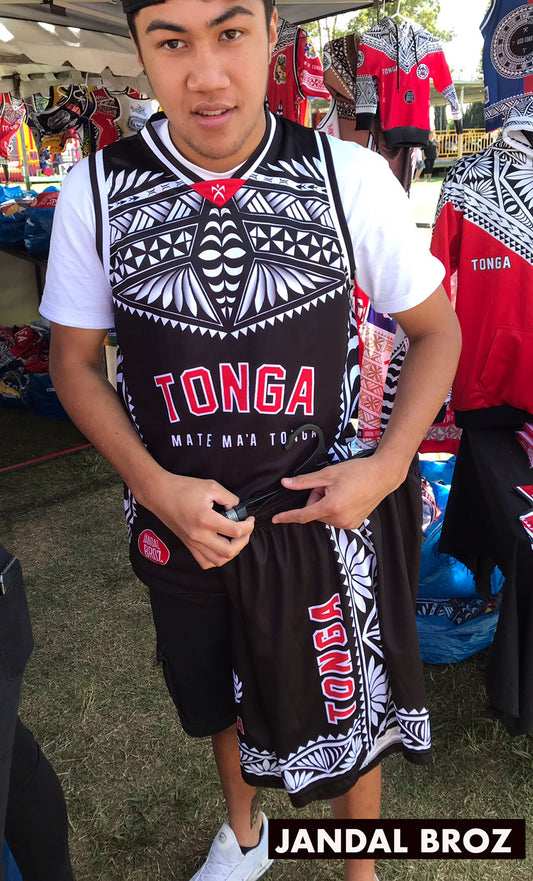 Basketball Singlet Tonga Black chest
