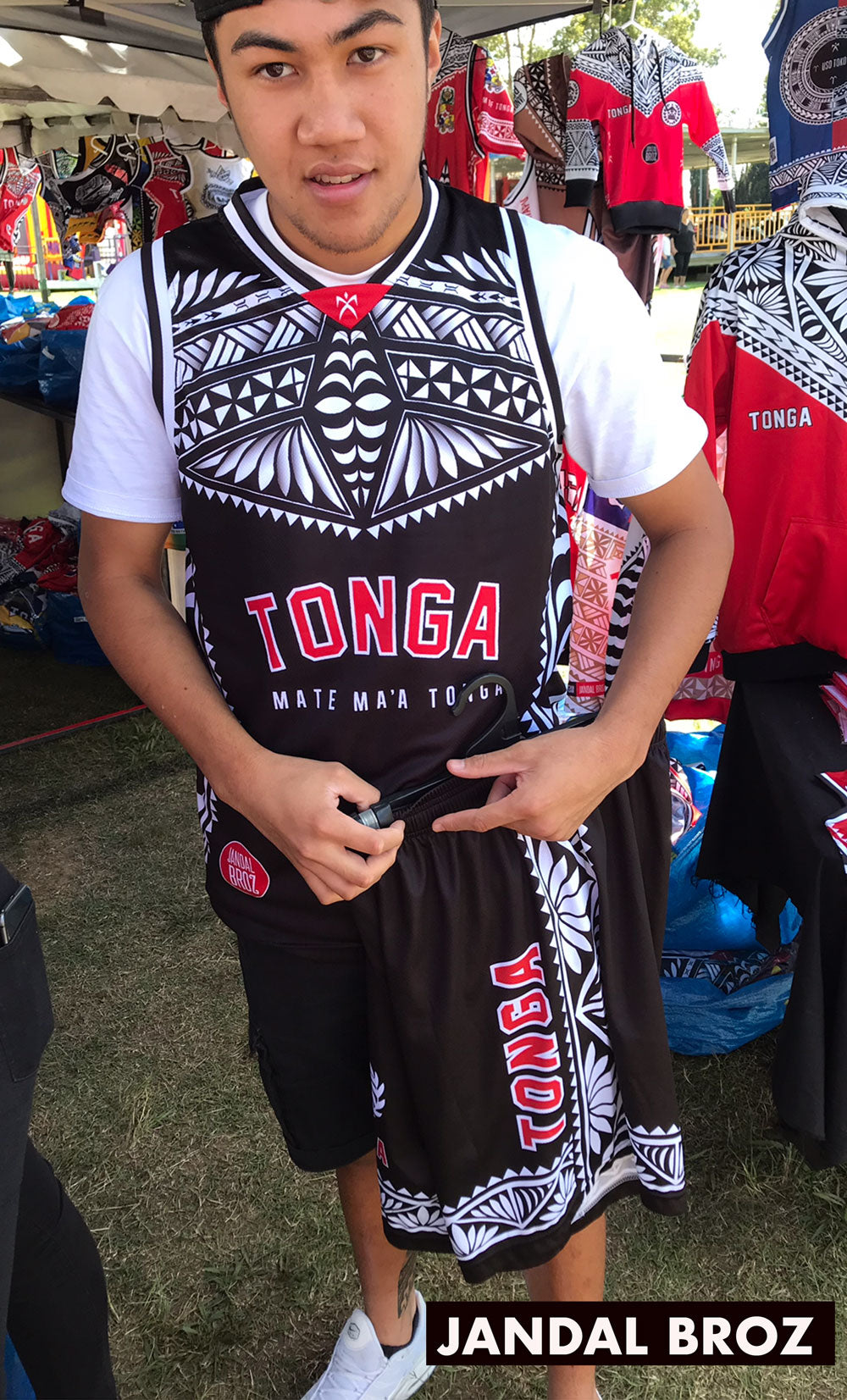 Basketball Singlet Tonga Black chest