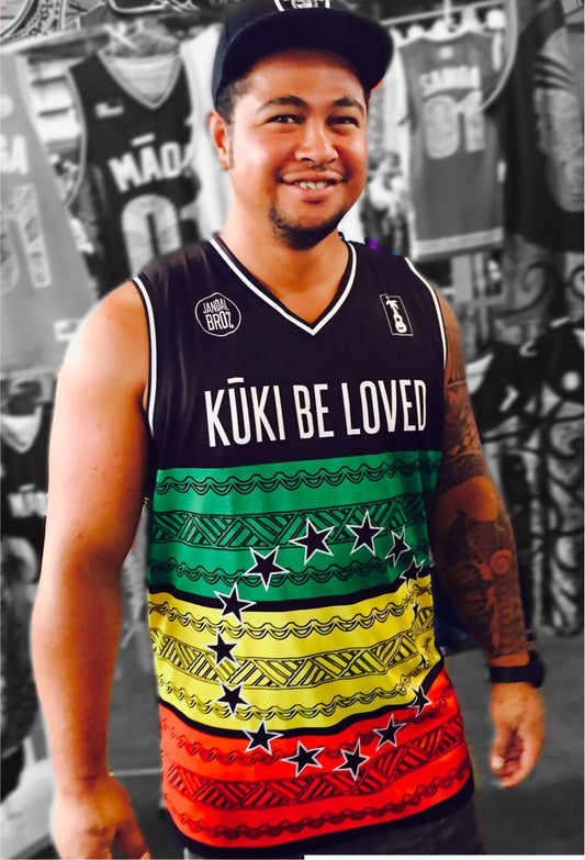 -Basketball Singlet Cook Islands Kuki be loved reggae
