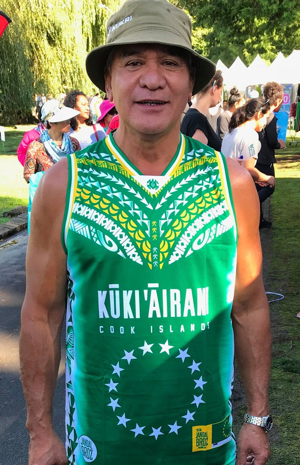 Basketball Singlet Cook Islands -Kuki Airani V chest - green