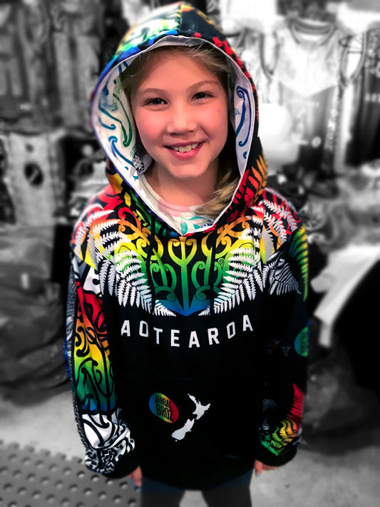 • Maori kids hoodie Healing Rasta