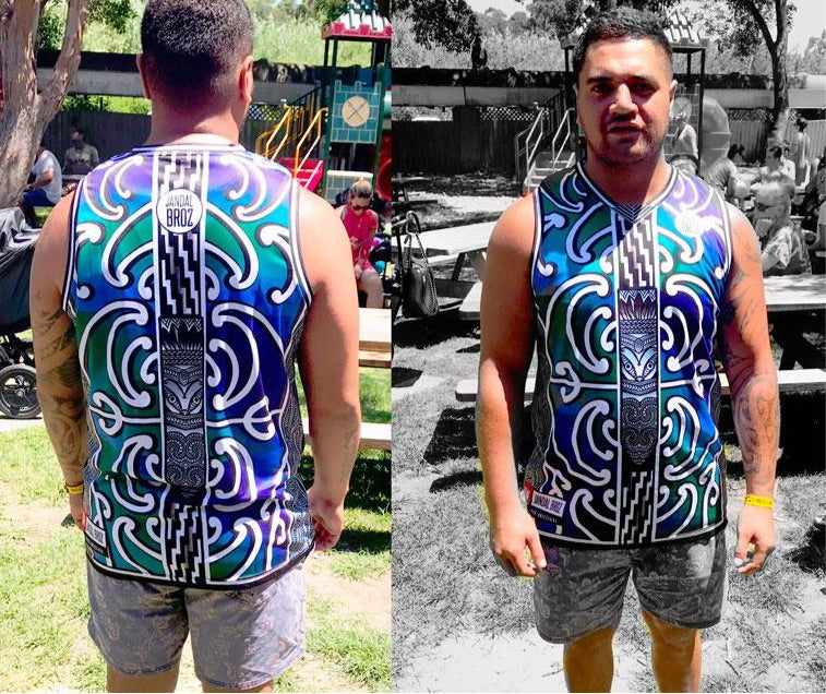 -Basketball Singlet Taiaha Tangaroa Tane male