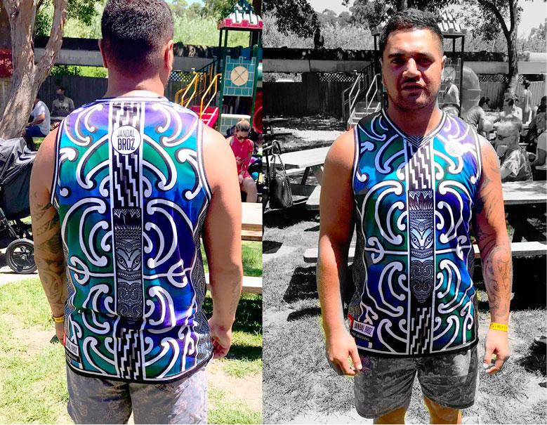 -Basketball Singlet Taiaha Tangaroa Tane female