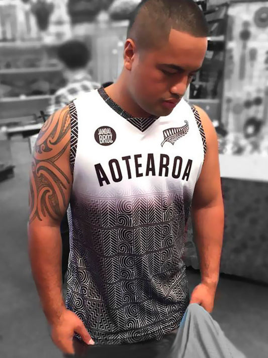 • Aotearoa Long Mā cloud - Maori Basketball Singlet