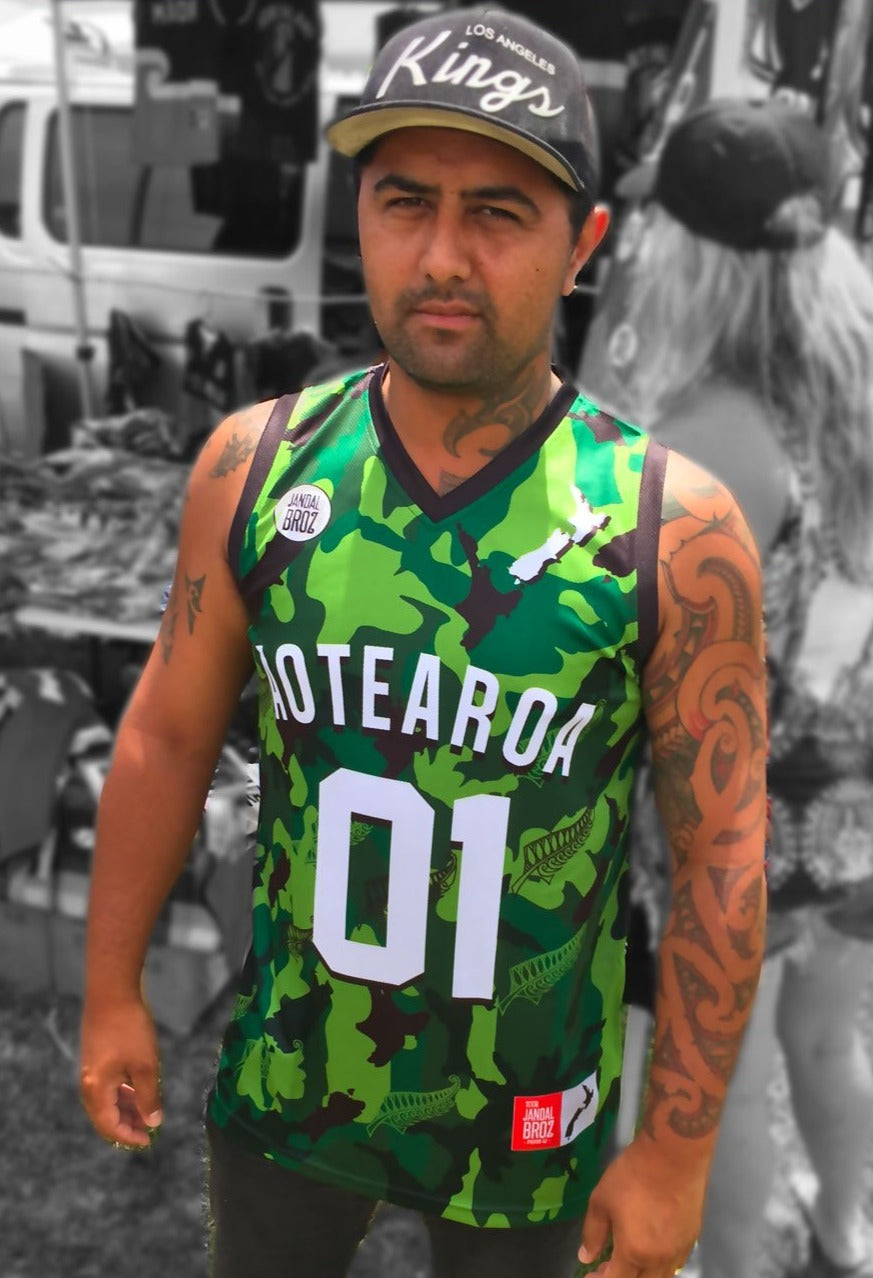 Basketball Singlet Tane Aotearoa Camo