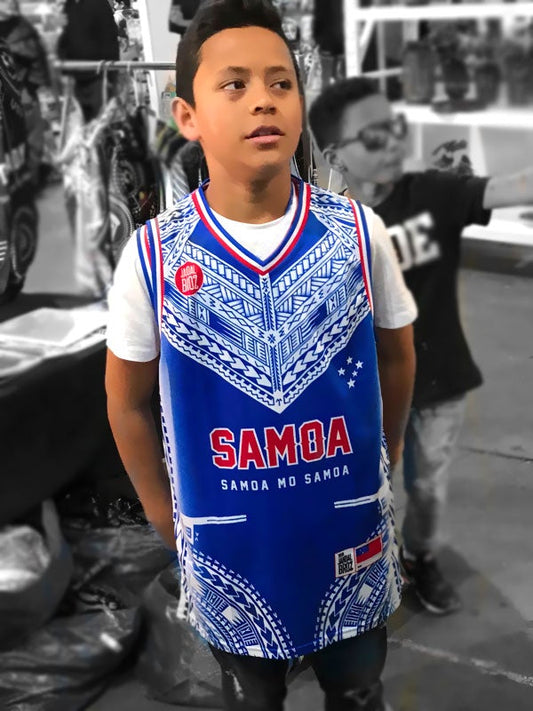 • Adults Samoa Basketball Singlet Chest Tatau Manu Samoa