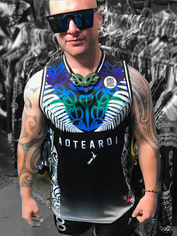 Aotearoa Tangaroa Fern Singlet