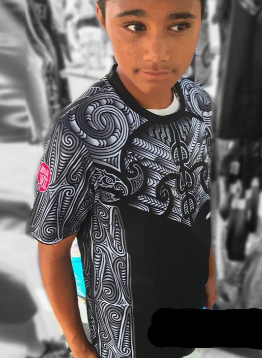 Aotearoa heritage Whakairo Chest  -  T shirt (Sports breathable fabric)