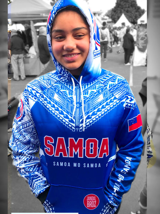 Samoa Hoodie Blue Chest Womans