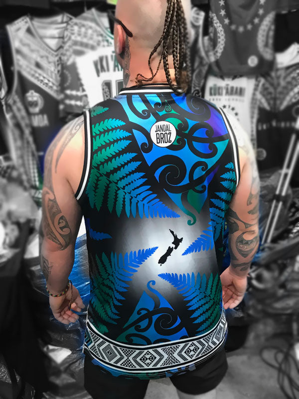 Aotearoa Tangaroa Fern Singlet