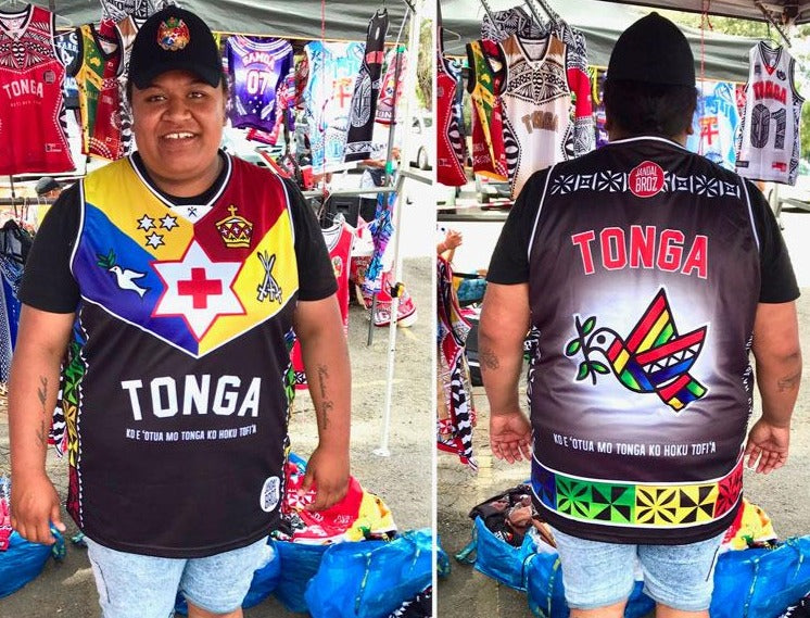 Basketball Singlet Tonga Sila chest black