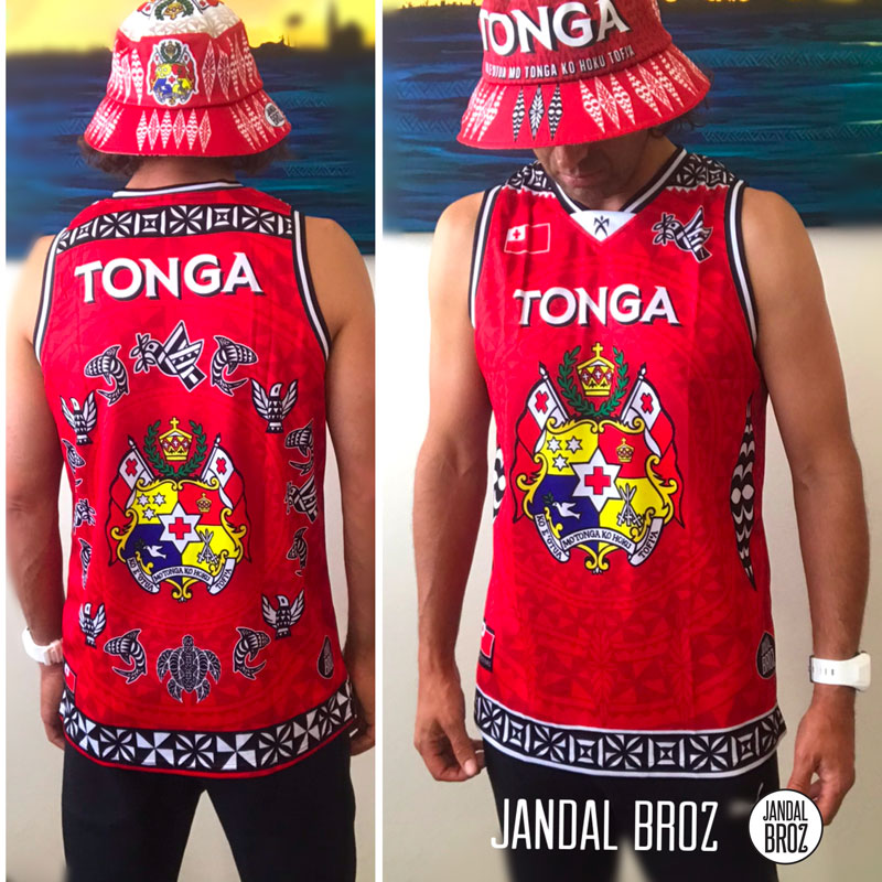 • Tonga Basketball Singlet Sila Red