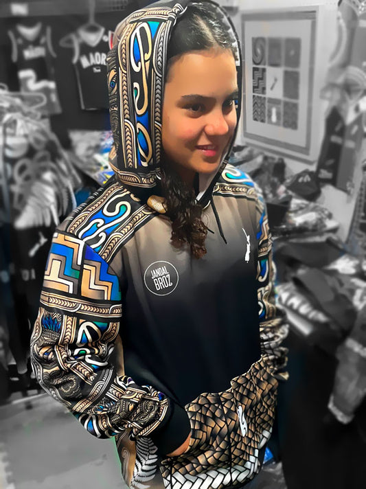 • Whakairo Parauri Arms Māori Hoodie