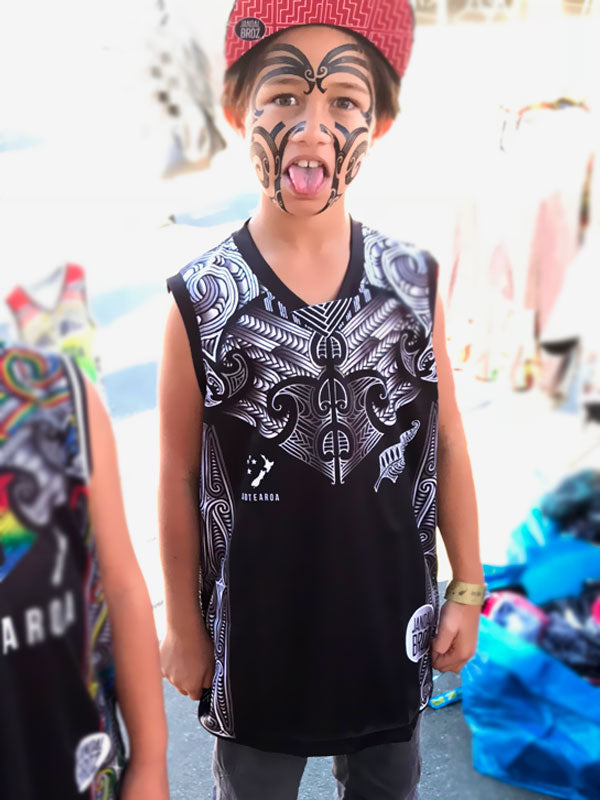 Maori Singlet Mangu Chest Kids
