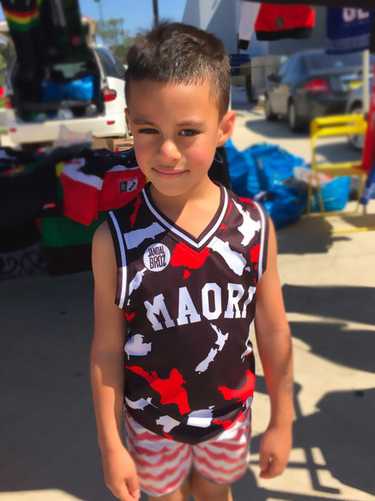 Maori Singlet Tino Rangatiratanga Camouflage Kids