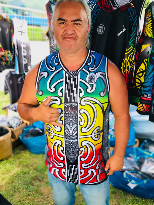 Taiaha Healing Colours Reggae Singlet