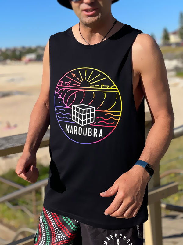 Maroubra Sunset Singlet - Mens and womens
