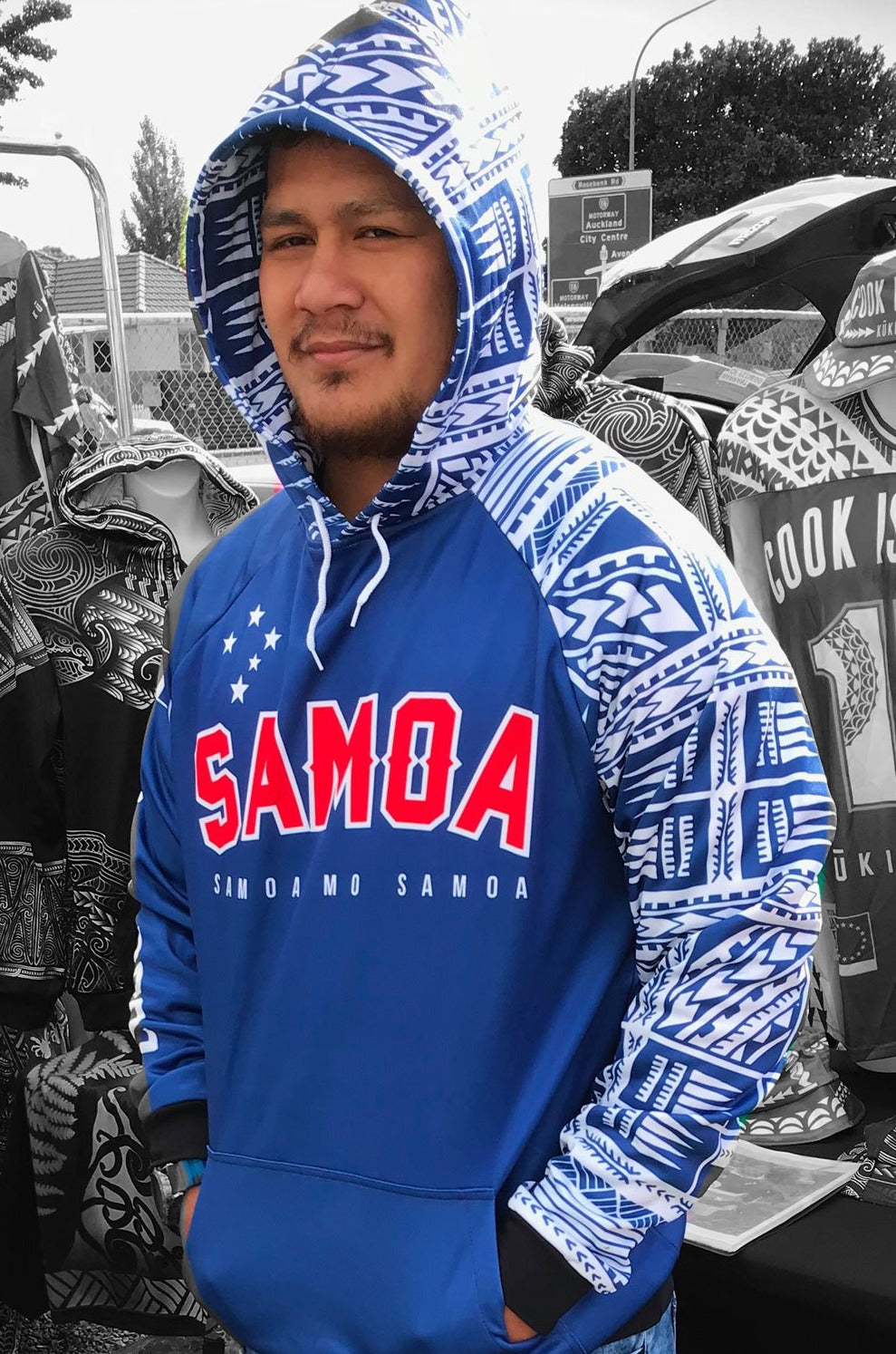 • Samoa Hoodie 'Samoa Mo Samoa' Blue arm