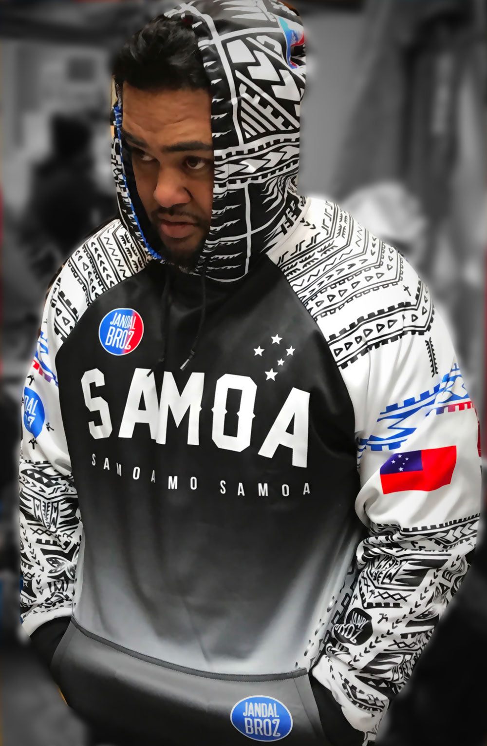 'Samoa Mo Samoa' Sports hoodie Black-unisex