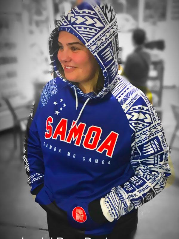 • Samoa Hoodie 'Samoa Mo Samoa' Blue arm
