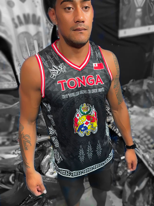 Basketball Singlet Tonga Sila black