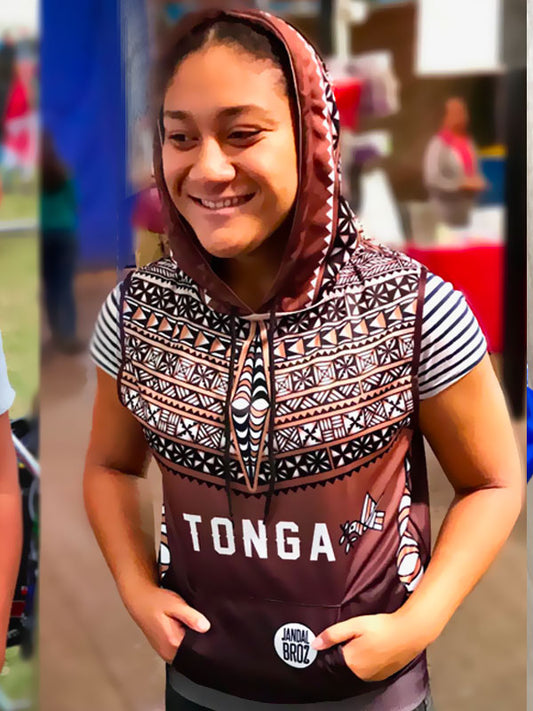• Tonga Sleeveless hoodie Ngatu