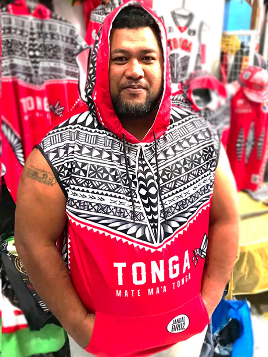 Tonga Sleeveless hoodie red v2