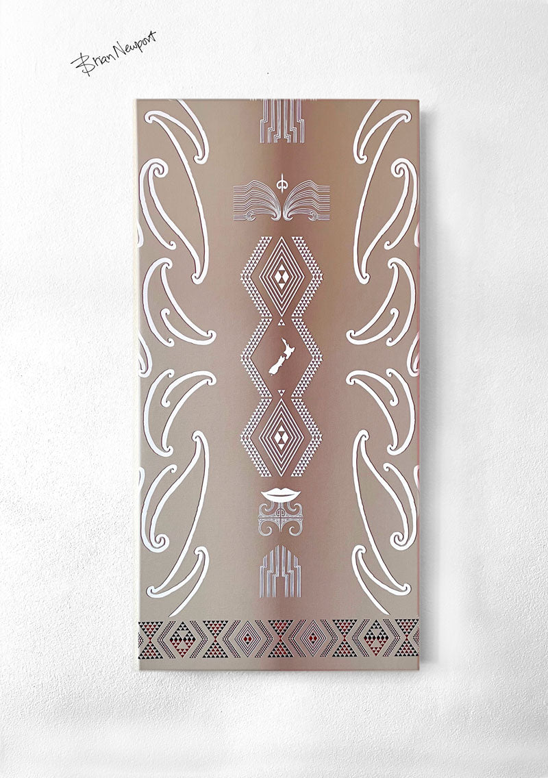 Maori Art Canvas -  Whanua Ranginui and Papatūānuku - 40x80cm