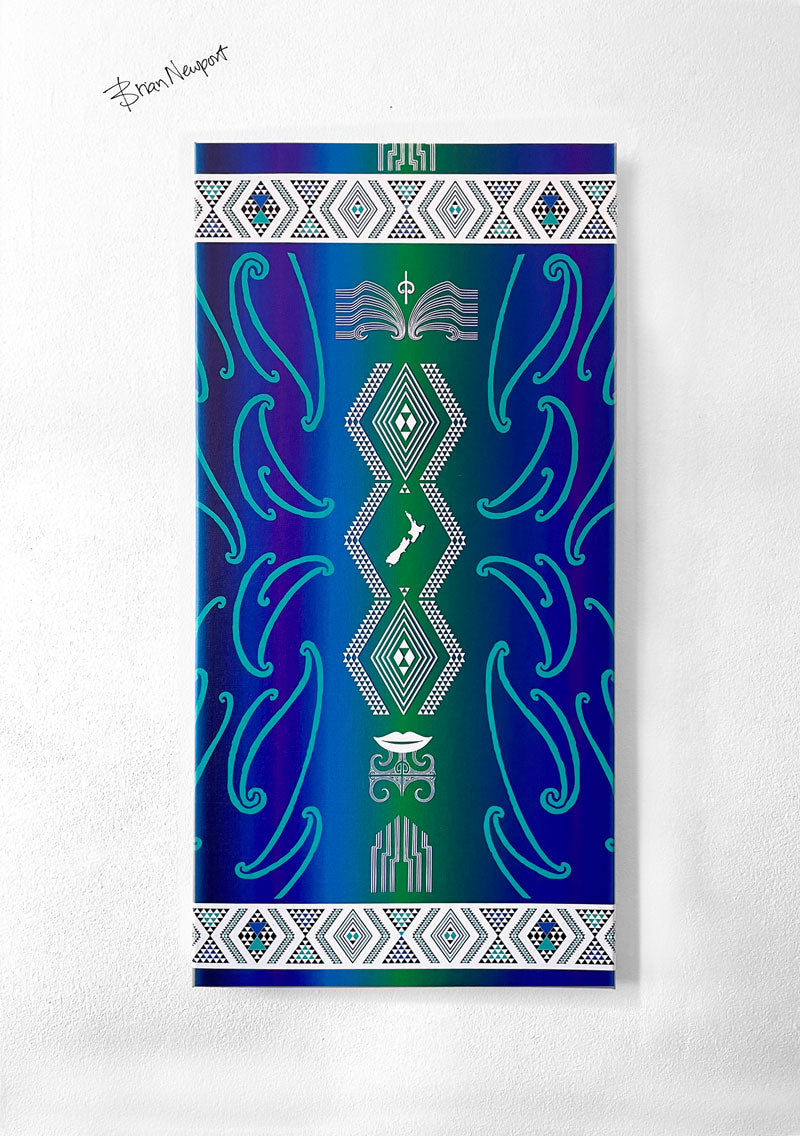 Maori Art Canvas -  Tangaroa Tane Tangaroa Taniko - 40x80cm