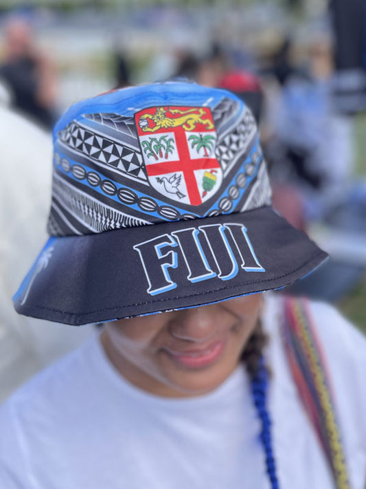 Fiji hat Black front bucket style