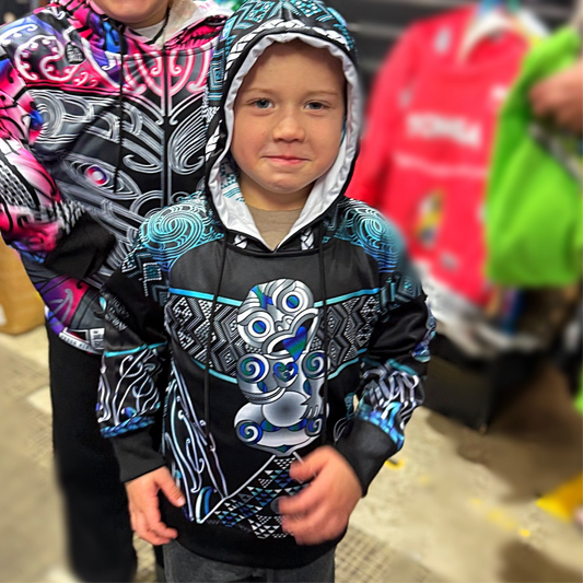 Māori Kids Hoodie Hei Tiki Tangaroa
