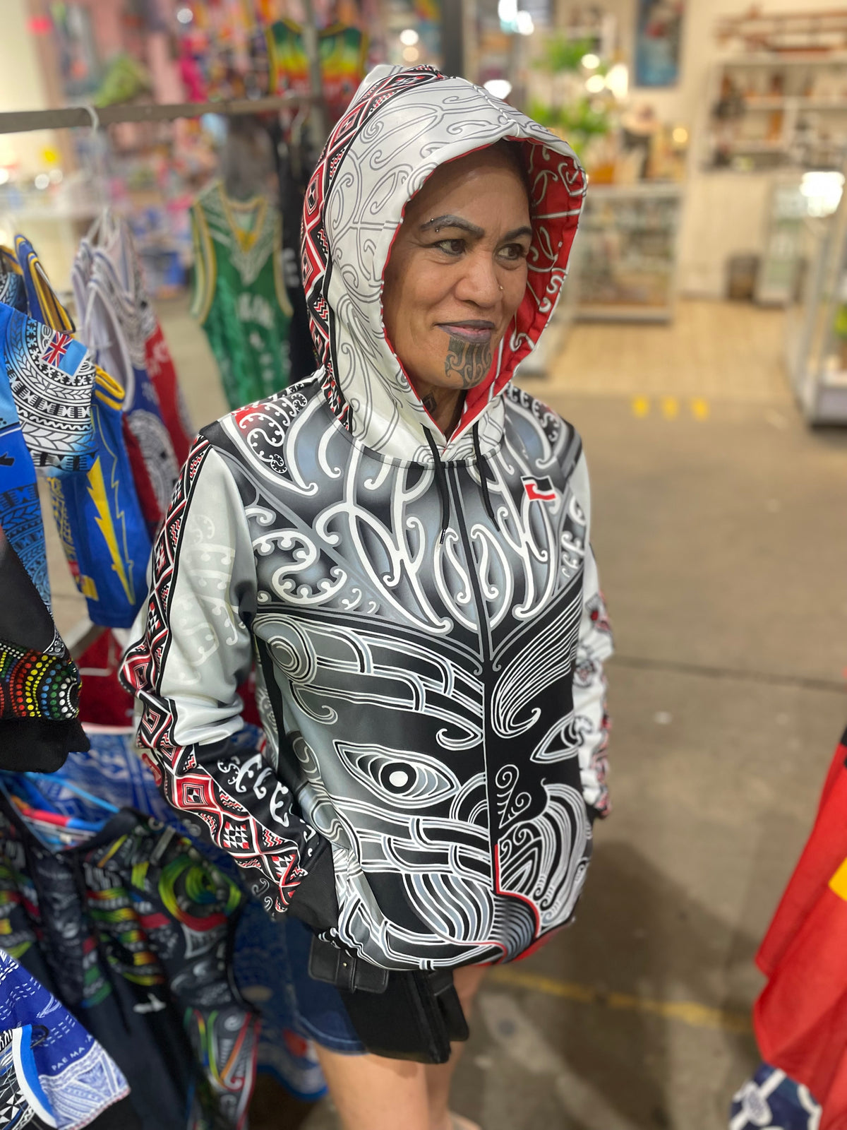 Whakairo Ta Moko Tino Rangatiratanga Māori hoodie