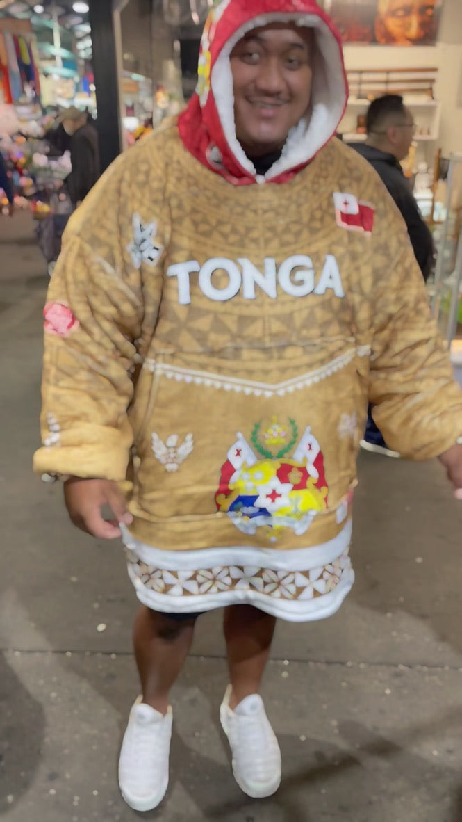 • TONGA Blanket Hoodie Mahana Ngatu