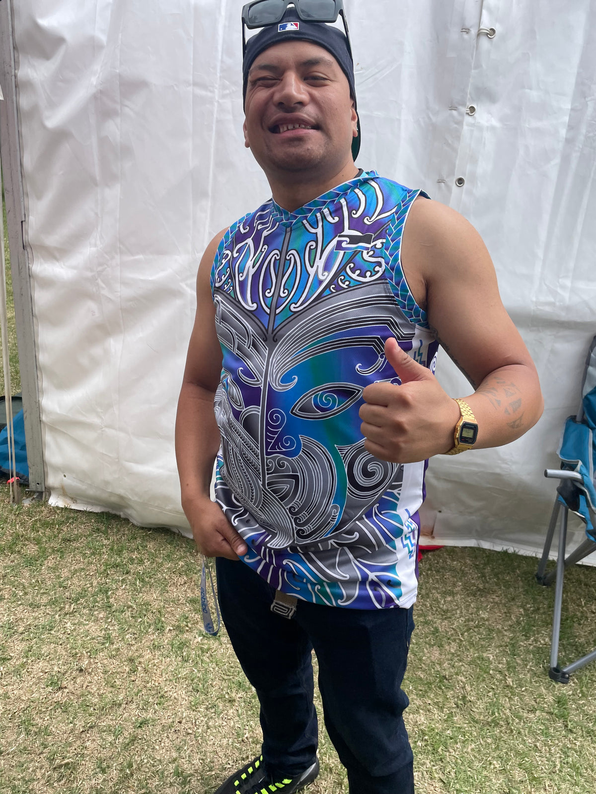 Tangaroa Face Whakairo Ta moko Tino Rangatiratanga Māori Singlet