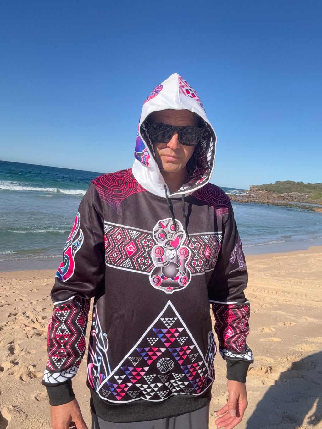 Māori hoodie Tāniko Hei tiki Aroha nui