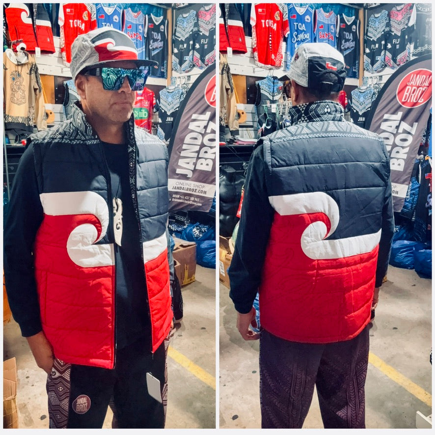 Puff vest Māori hoodie Puff vest Māori hoodie Tino Rangatiratanga