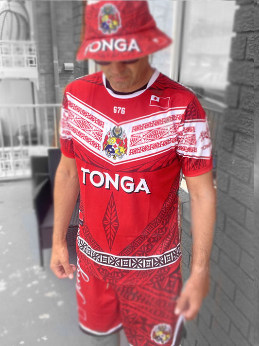 • Tonga Rugby Jersy V heritage Red