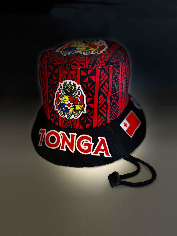 Tonga Bucket hat Red and Black