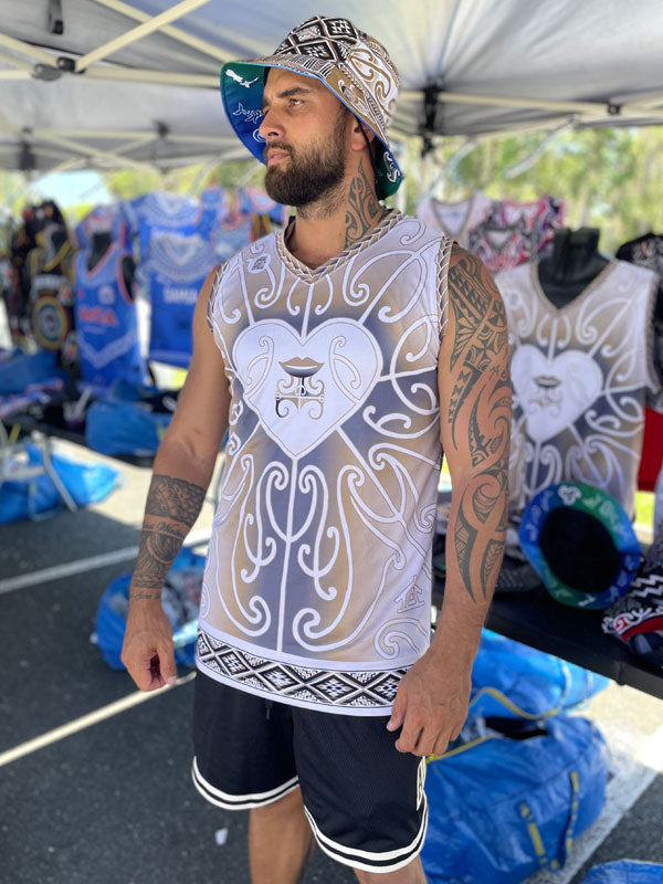 Basketball Singlet Māori Parauri Kiri true to your higher self