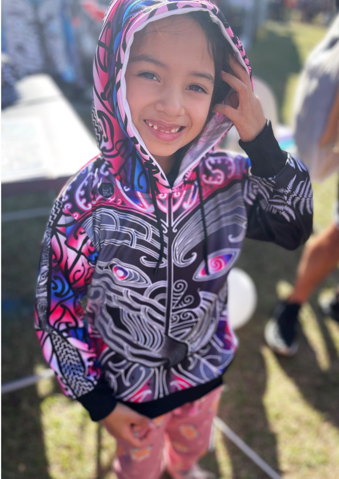 Māori Kids Hoodie Whakairo Aroha nui