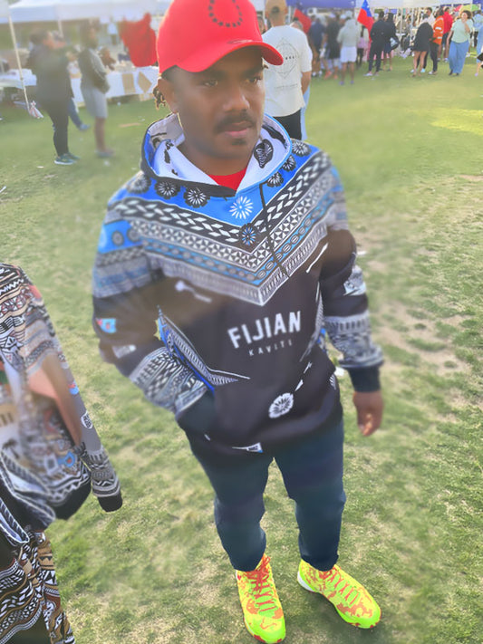 Fijian Hoodie Masi Blue