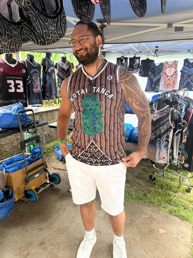Hei Tiki Basketball Singlet Māori kiri