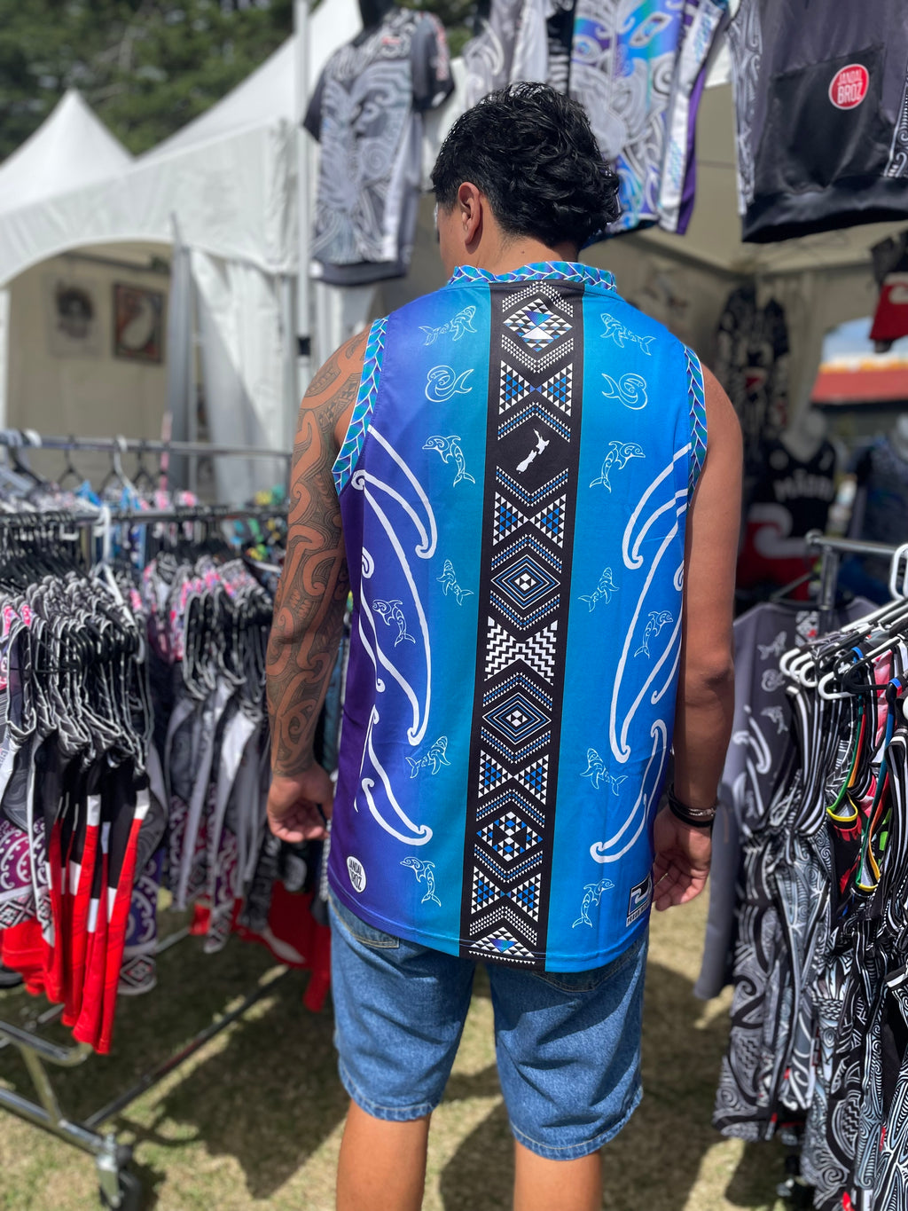 Tangaroa Face Whakairo Ta moko Tino Rangatiratanga Māori Singlet
