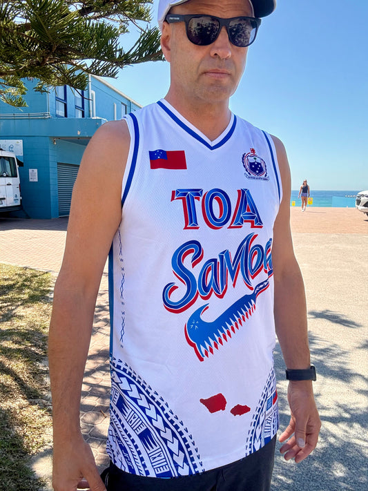 • Toa Samoa Basketball Singlet White front