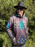 Māori hoodie Tāniko Hei tiki Brown light