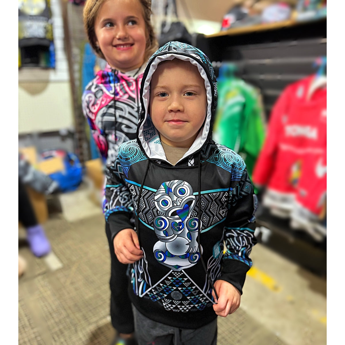 Māori Kids Hoodie Hei Tiki Tangaroa