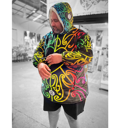 • Mahana Blanket Hoodie - Māori healing colours